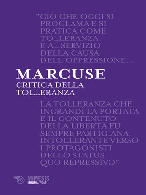 cover image of Critica della tolleranza